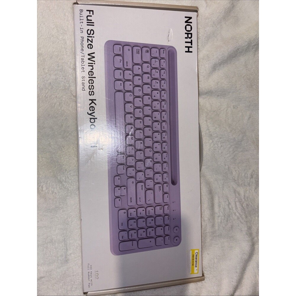 North Full Size Wireless Keyboard  Lavender